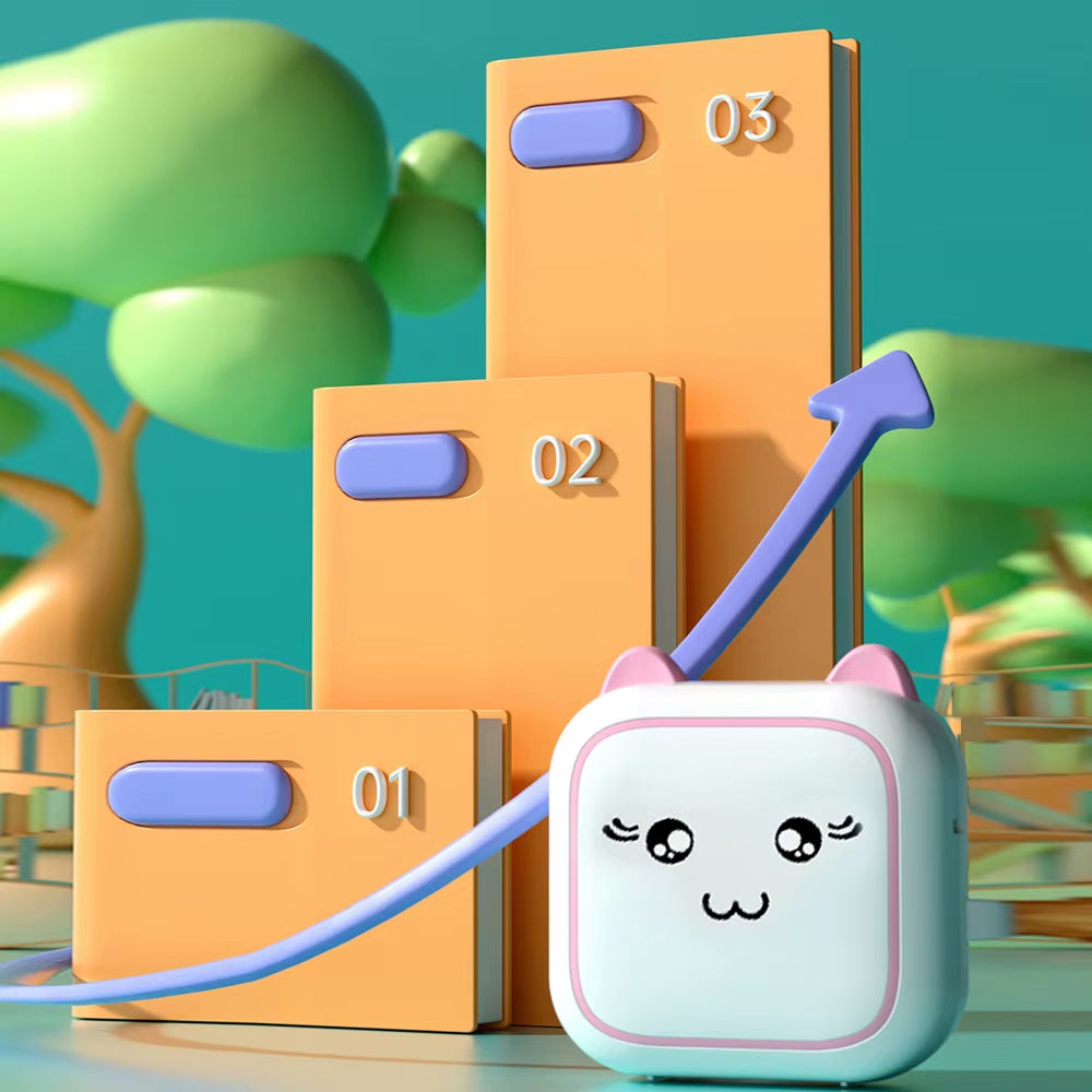 Mini Printer Thermal Adhesive Labels Printer Sticker Bluetooth Mini Pocket Label Notes Printer for Home and Office Android IOS .