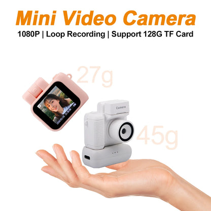 Mini Camera with Screen HD 1080P with Flash Lamp and Battery Dock Portable Retro Ultra Compact Mini Camera Video Recorder Y4000